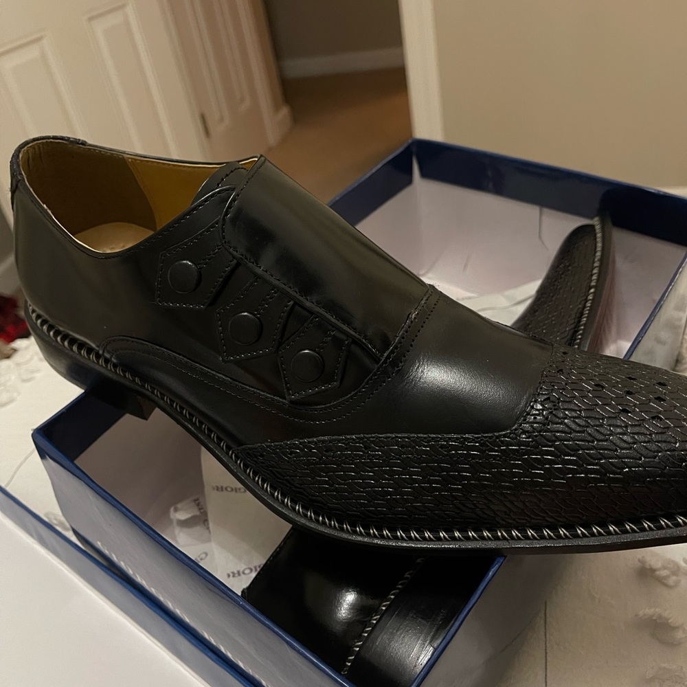 Mens Black Dress shoes size 14 Brand Giorgio Brutini